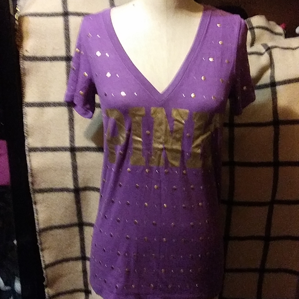 Rhinestone PINK by VS short sleeve tee